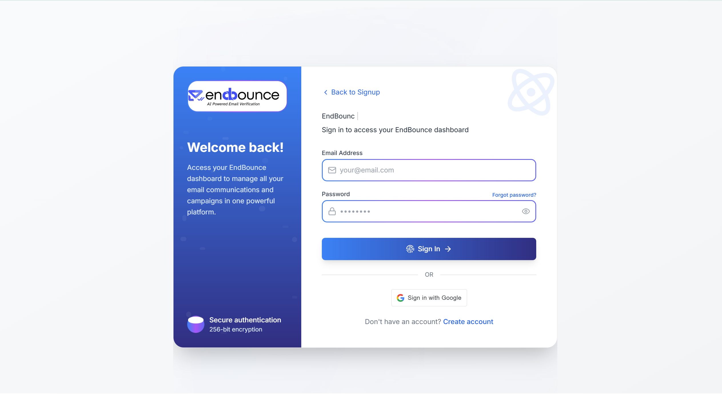 Endbounce Signup